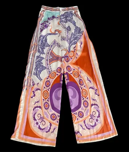 Her bottari boho print palazzo Wide Leg pants bohemian Women's NEW Purple
