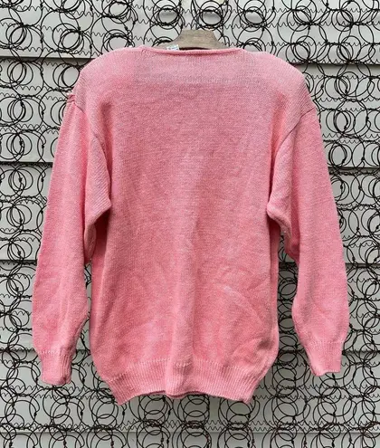 Vintage 90s strawberry milkshake knit pearl bead detail sweater Size M