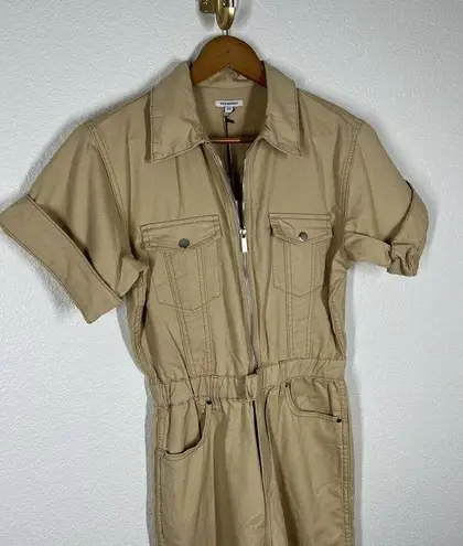 We Wore What Flight Suit Small S Khaki Jumpsuit One Piece Short Sleeves New $228