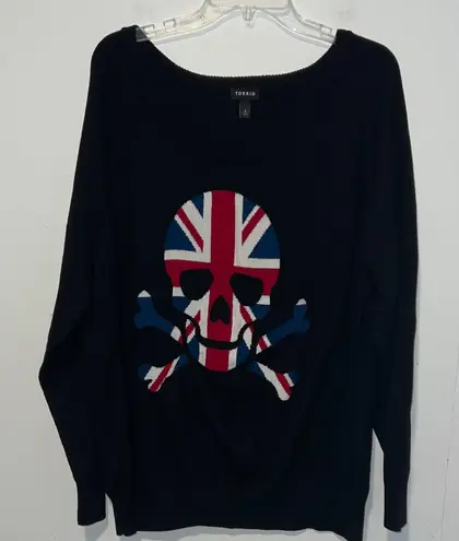 Torrid  Sweater Skull Union Jack Sweater F9 - Image 1