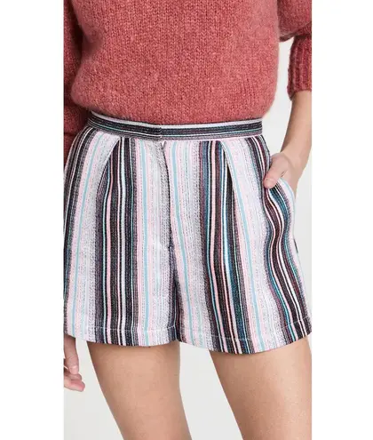 IRO Tolie Pleat Front Short Stripe High-Waist Shorts