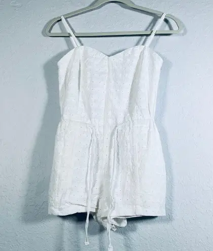 Jack by BB Dakota O'Hara Womens Waist Tie Embroidered Romper White Sz 0 Coquette