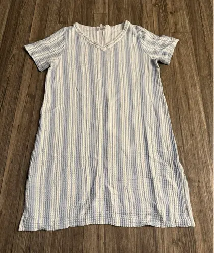 HAVEN WELL WITHIN Organic Cotton Gauze Striped Sleep Dress Women's LXL White Size XL