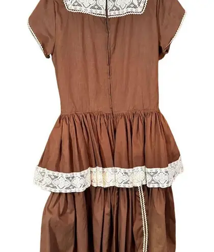 Kate Schorer Vintage 60s 70s Brown Polka Dot Swing Dress Kate Schorer Western M Size M