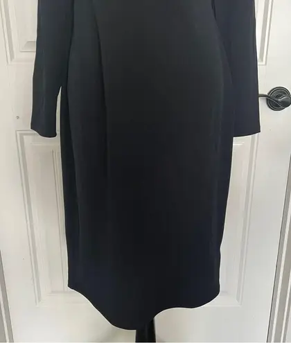 Thalia Sodi Black Sheath Dress with Long Sleeves and Asymmetrical Neckline