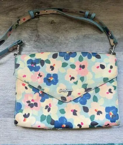 Cath Kidston Vinyl Blue Floral Crossbody Purse