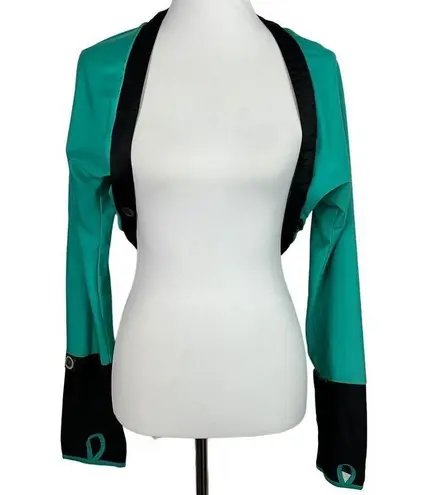 Moxie Cycling Aqua Black Long Sleeve Cropped Bolero XL X