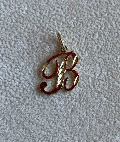 Tehrani Jewelry B Initial Pendant 14k Solid Gold