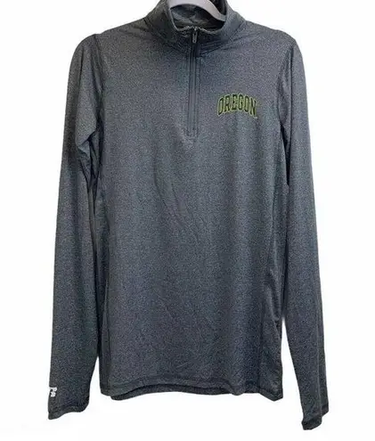 Russell Athletic Russell University of Oregon Gray 1/4 Zip Long Sleeve Shirt Pullover Size Small