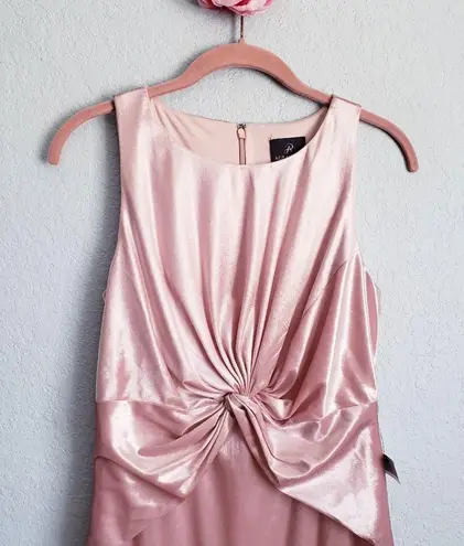 Adrianna Papell  Pink Champagne Velvour Twisted Gown