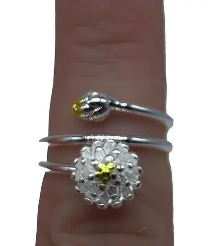 New no brand yellow flower adjustable fashion ring