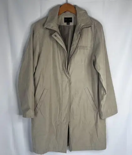 Gallery Tan Full Zip Trench Coat Size Petite Small