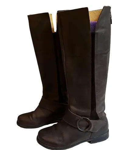 Olukai Holo Lio II Tall Brown Leather Boots Back Zip