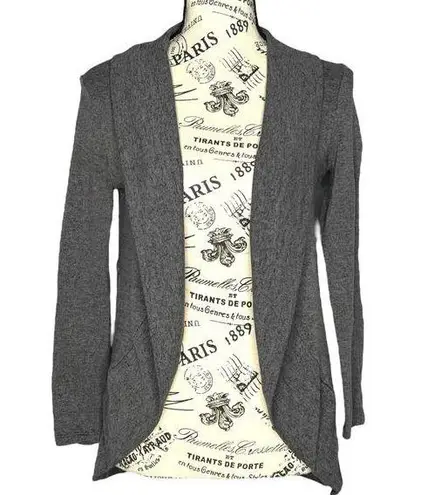 Twenty One MEDIUM Gray Back Waist Tie Long Sleeve Blazer Open Front Cardigan