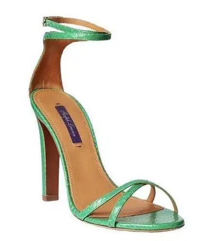 Ralph Lauren Collection Ardelisa Ayers Snakeskin Sandal Sz 39 green