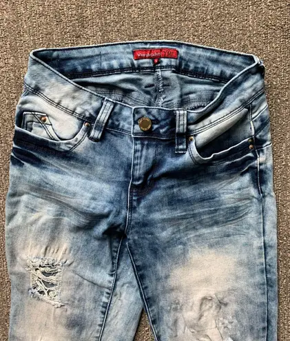 Ymi Acid Washed Ripped Wanna Better Butt Skinny Jeans