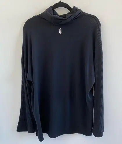 Free People Movement Black Can’t Handle This Turtleneck Ribbed Shirt Size M Size M