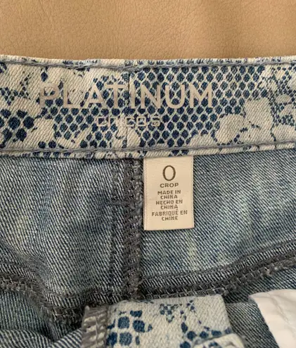 Chico's EUC CHICO’S Platinum Cropped Lace Print Jeans