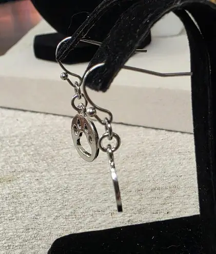 Boutique Silver Chain Necklace Poodle Dog Rhinestone Pendant Paw Print Earrings Set