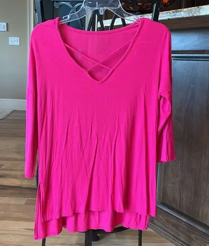 The Comfy Oversized Flowy Long Top Hot Pink Womens XS Roomy