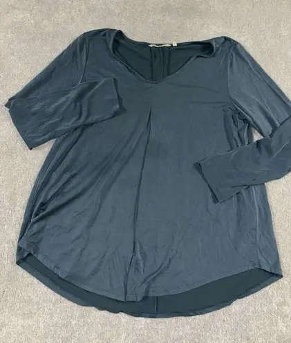 Soft Surroundings teal modal flowy long sleeve shirt