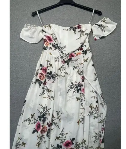 Yoins Women's Floral Maxi Dress - White / small