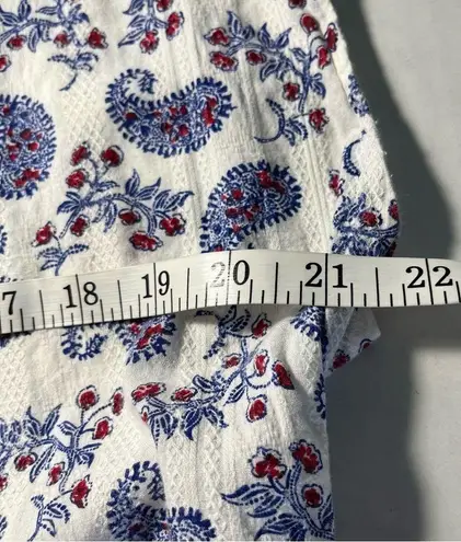 Ruff Hewn Red White Blue Paisley Tank Button Down Blouse Women’s Size Large