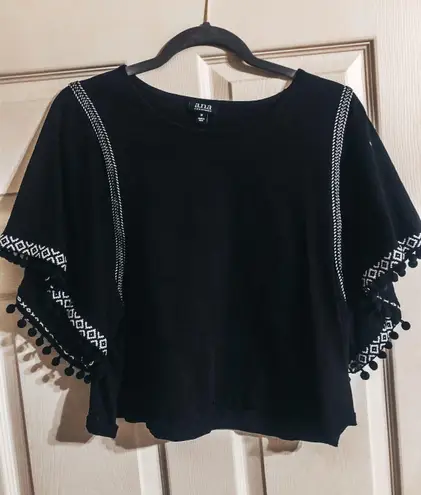 a.n.a Black babydoll Top