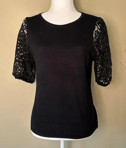 Catherine Malandrino Lace Sleeve Sweater Top - size medium