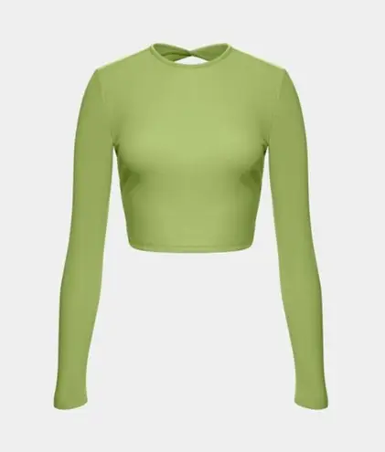 Halara NEW  Backless Twisted Cropped Casual Sports Top Opaline Green Medium