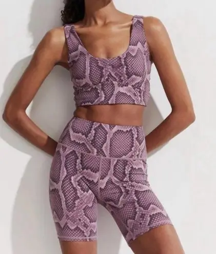 Varley Mesa Rose Snake Let's Go Shorts + Elsie Sports Bra