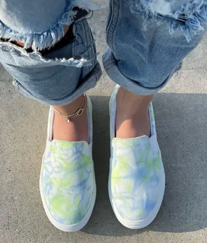 Lime Tye Dye Slip On Sneakers Multiple Size 7.5