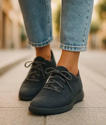 Allbirds Black Merino Wool Runner Mizzles Size 9 Grey on Black