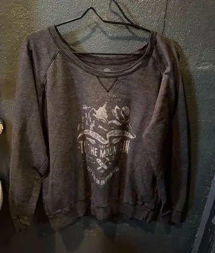 The Mountain Gray Crew Neck Sweater with Ornate Graphic