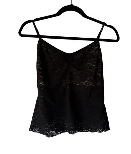 Y2K Cookie Cami Black Lace Sheer Whimsigoth Lingerie Tank Top Large