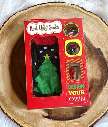 🎄NWT DIY Real Ugly Christmas Socks Set Black