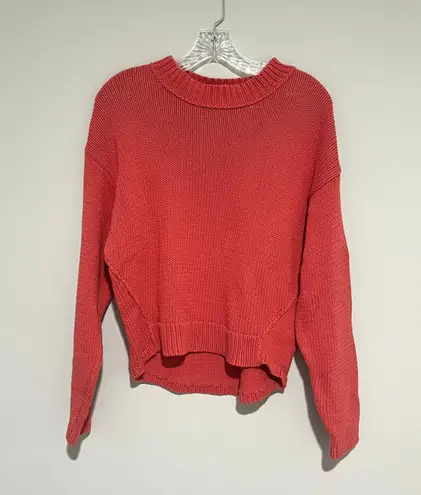 Treasure & Bond Coral Nantucket Red Cableknit Knit Comfy Sweater