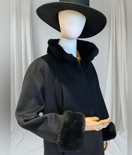 Steve by Searle Vintage Penny Lane Black Wool Cashmere Blend Satin sz P12