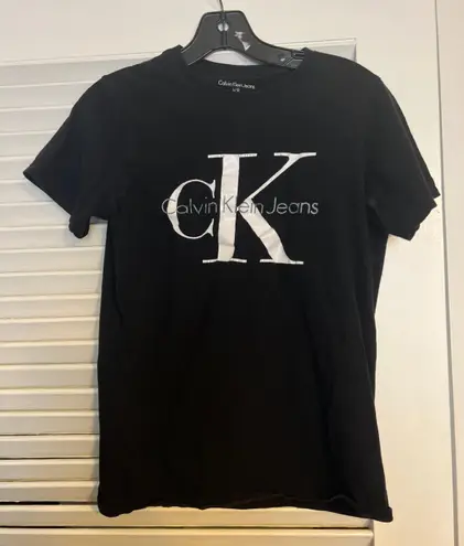 Calvin Klein LG Black Cotton Baby Doll T Shirt