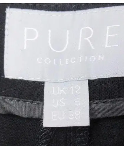 PURE COLLECTION Wide Leg High Rise Contrast Stripe Black Maroon Trousers Size 6