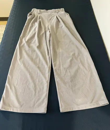 Halara Gray Wide Leg Waffle Work Pants