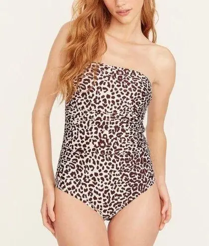 J.Crew leopard ruched swimsuit NEW