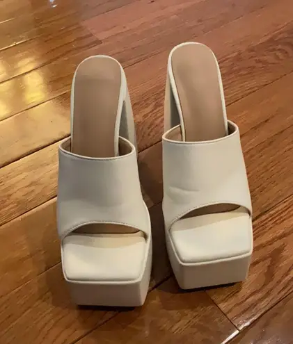 White Platform Sandals Size 6