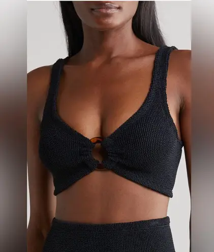 Hunza G Nadine Stripe Two Piece Swimsuit, Black, BRAND NEW, OS, $255 Black Size undefined