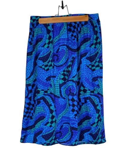 Jantzen Vintage Women’s Size Medium Faux Wrap Skirt Blue Purple Green Black