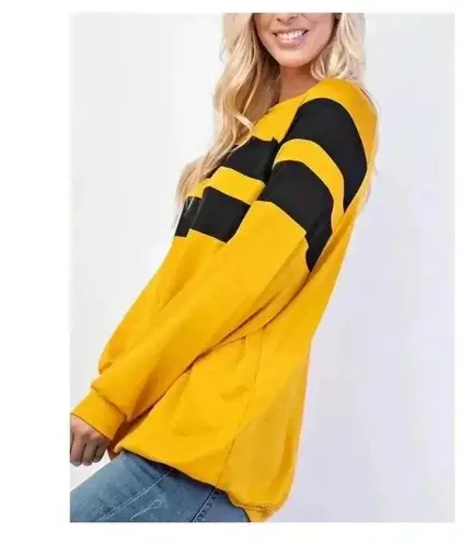 🆕Rae Mode Comfy Yellow Doble Stripe Long Sleeve Tunic M 🆕 Size M