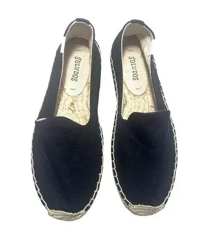 Soludos NWOB The Original Espadrille Sandals Cotton Jute Loafers Black sz. 6.5
