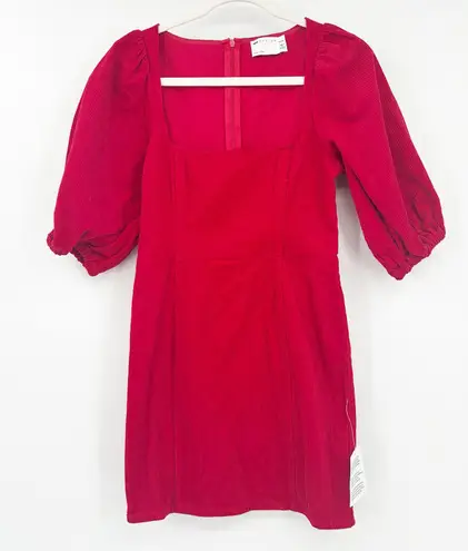 ASOS NWT  Design Womens Party Going Out Corduroy Puff Sleeve Corset Mini Dress 2P thumbnail 1