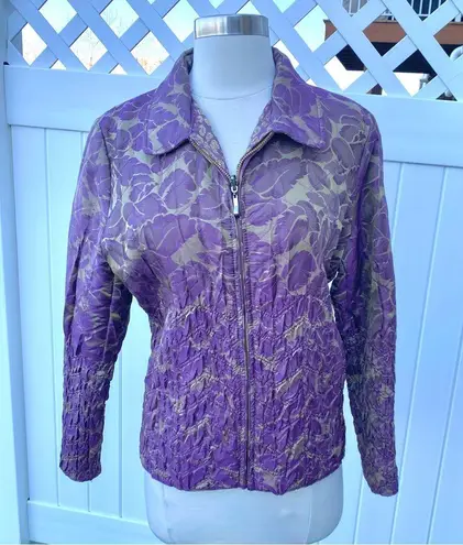 UBU Peck Your Personality Reversible Metallic Purple Zip Up Jacket