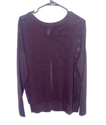 Sweaty Betty  Womens Open Back Open Knit Sweater Purple Size large N